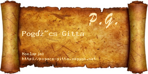 Pogács Gitta névjegykártya